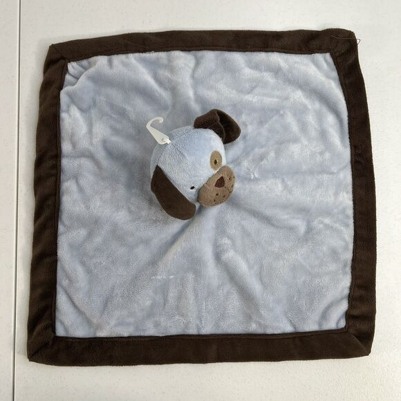 Tiddliwinks Security Blanket Blue Dog Lovey Lovie Baby Blue Brown 13" Square - Picture 4 of 9